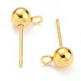 304 Stainless Steel Ball Post Stud Earring Findings with Loop and 316 ...