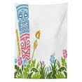 thumbnail image 3 of Ambesonne Tiki Bar Tablecloth Rectangular Table Cover, Hibiscus, 60"x84", Pale Blue Pink Green, 3 of 4