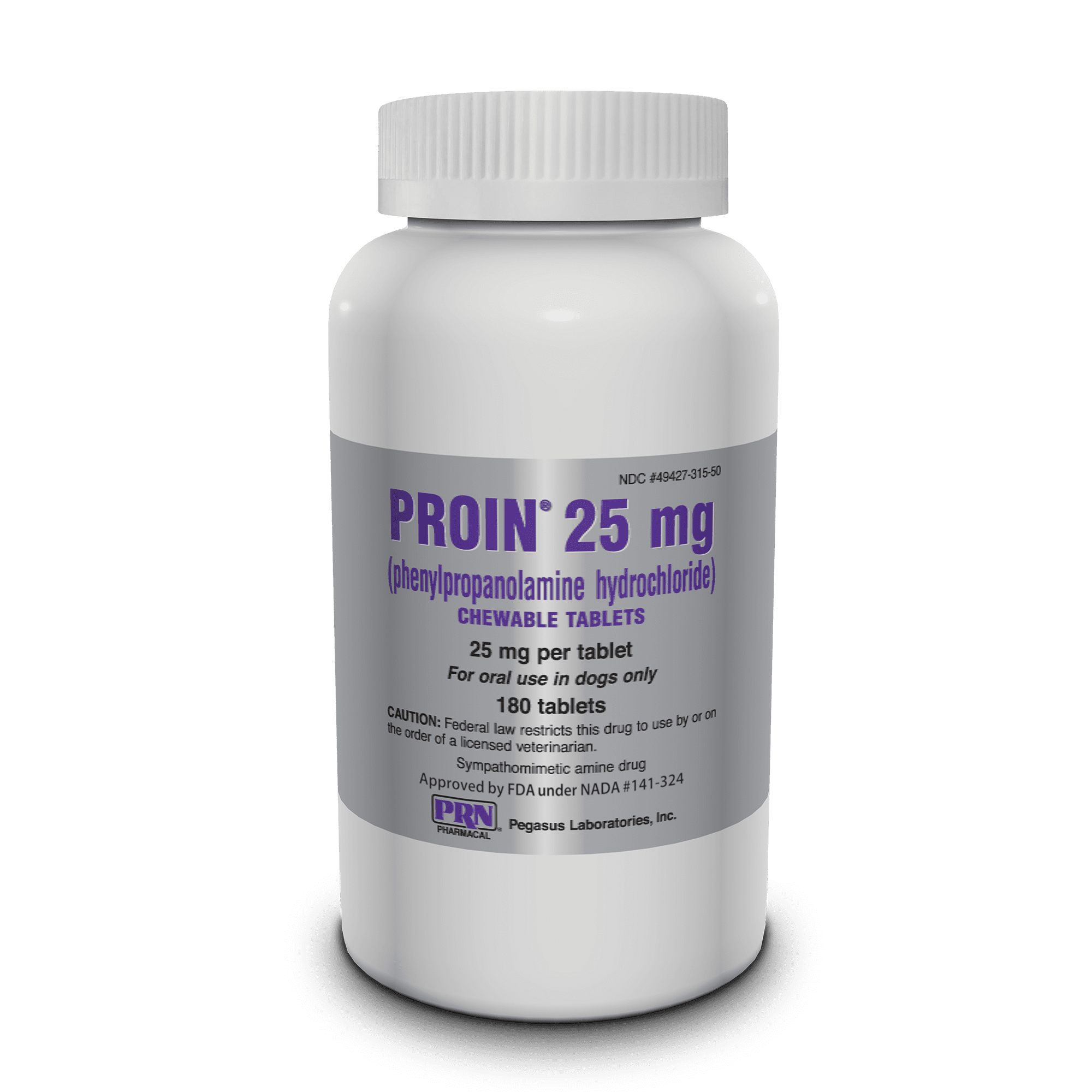 Proin (Phenylpropanolamine Hydrochloride) Chewable Tablets, 25MG