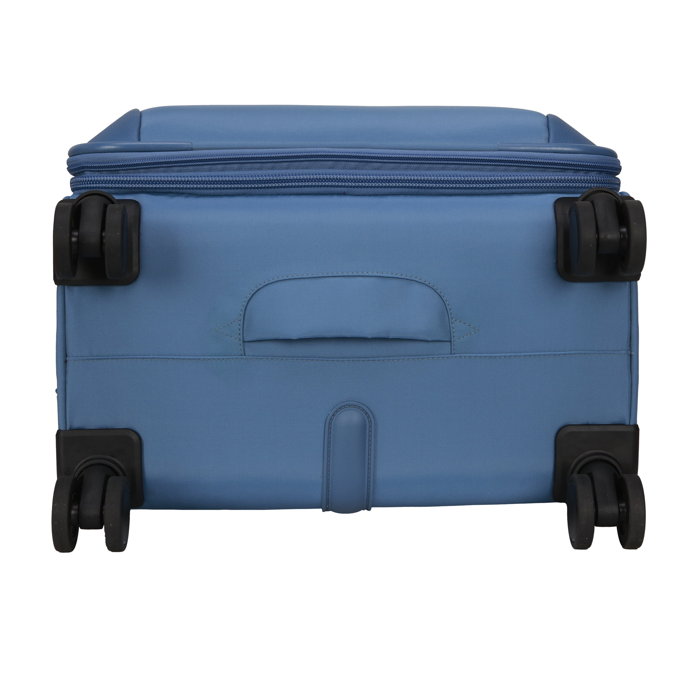 btL 24-inch Checked Expandable Nylon Softside Checked Upright Luggage With 360-Spinner Wheels and Divider Pockets, Blue Shadow