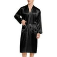 thumbnail image 1 of Bata tipo kimono de satén para hombre, bata de baño larga, pijama ligero de seda para dormir, con cinturón, tallas S a XXL, 1 of 5