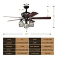 thumbnail image 2 of Gymax 52'' Ceiling Fan w/ Lights 5 Reversible Blades 3 Lights Retro Ceiling Fan, 2 of 10