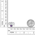 thumbnail image 6 of Gem Stone King 925 Sterling Silver White Moissanite Purple Amethyst and White Lab Grown Diamond Ring for Women (1.63 Cttw, Heart Shape 6MM, Gemstone Birthstone, Size 8), 6 of 6