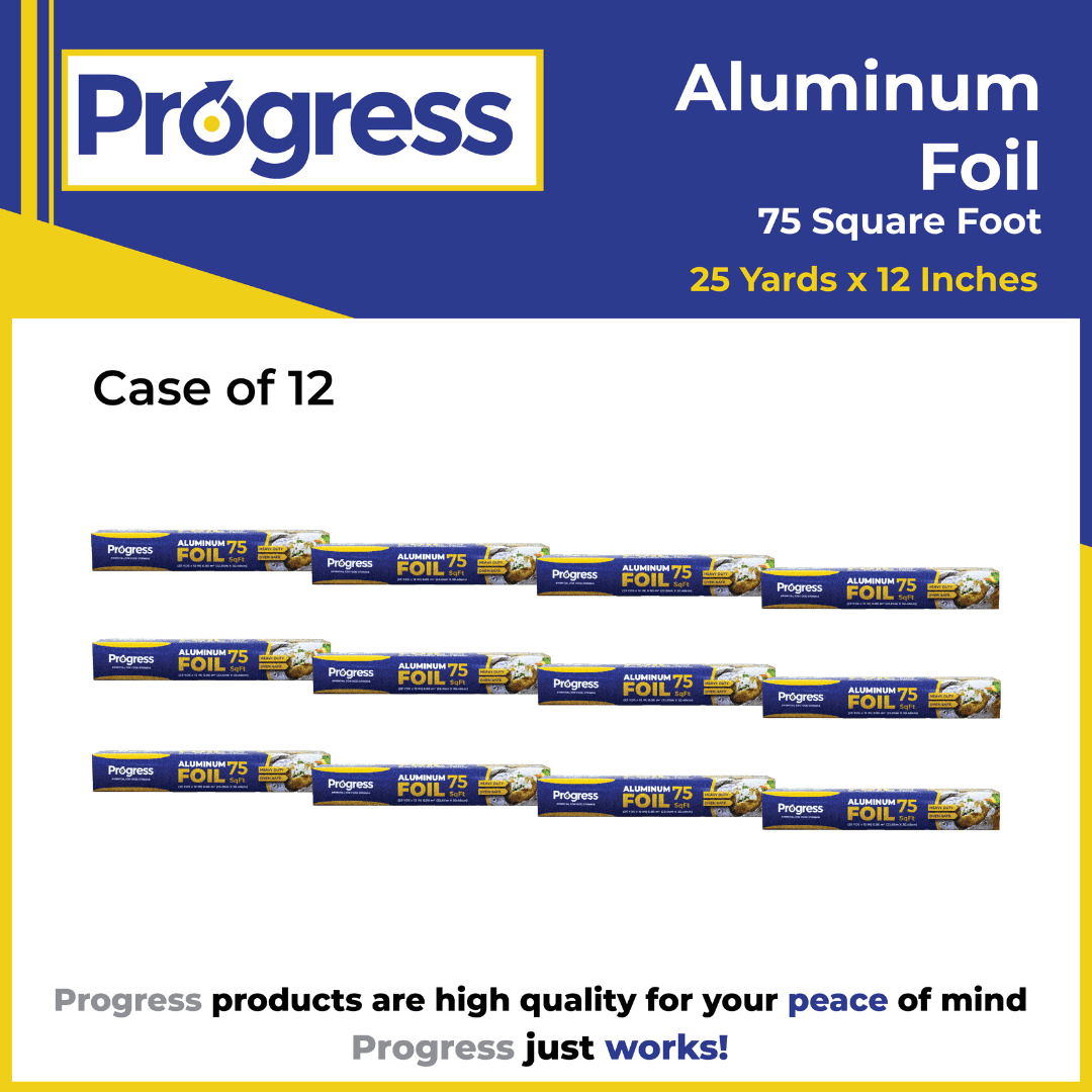 Progress Aluminum Foil Rolls, 75 Sq Ft, 24 Count, 24 Pack/Case