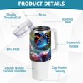 thumbnail image 4 of SKYSONIC Insulated Tumblers with Lids and Straws Handles 40oz Water Bottle Butterfly Flower Travel Mug Reusable Stainless Steel Thermos Vacuum, 4 of 7