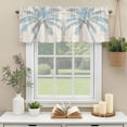 thumbnail image 3 of Light Blue Palm Tree Window Valance Curtain Wood Grain Rod Pocket Short Curtain for Living Room, Bedroom & Kitchen Window Decor 54x18in, 3 of 8