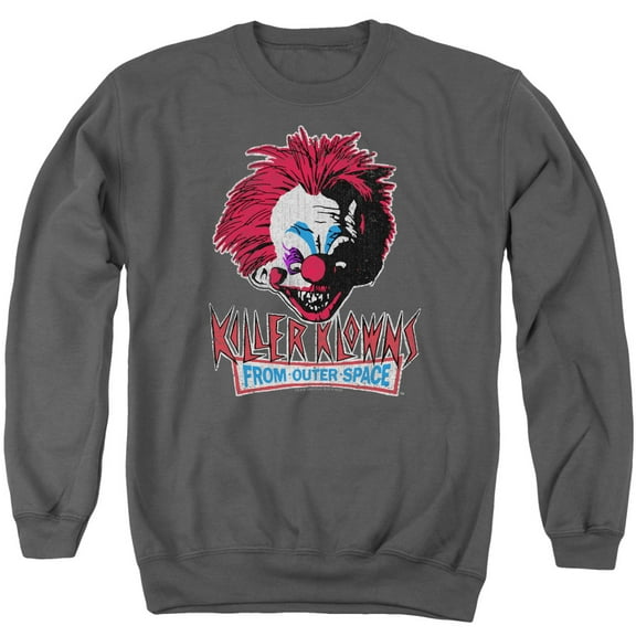 Killer Klowns From Outer Space Rough Clown Adult Crewneck Sweatshirt Charcoal