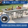 thumbnail image 3 of ModFusion Outdoor Plastic Rectangular Dining Table with Umbrella Hole, Weather Resistant, HDPE Resin, 165 lbs, Gray, 3 of 8