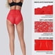 thumbnail image 4 of Ropa interior de encaje para mujer Bragas de cintura alta Conjunto sexy Paquete de 3, Rojo, 3xl Feliz Sencillez, 4 of 4