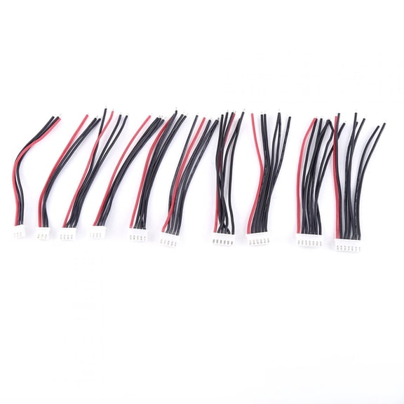 10pcs 10cm 22AWG 2-6S Balance Charger Connector Silicone Cable Adapter Plug Suitable For Diy Assemble Lithium Battery And For A Battery