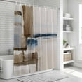 thumbnail image 6 of Beige Brown Blue Shower Curtain, Waterproof Shower Curtains for Bathroom, Vintage Abstract Mottled Texture Washable Fabric Bathtub Curtain Set Bath Decor with 12 Hooks Extra Long 72"x96", 6 of 8