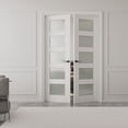 thumbnail image 2 of 36" x 80" 5-Lite Frosted Glass French door Wood And Manufacturing Wood French Door With Hardware Kit, 2 of 8