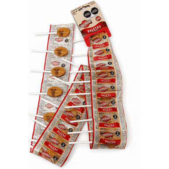 Coronado Paleton Cajeta Goat Milk Mexican Candy Lollipops, 20 Count Dulce de Leche Paletas
