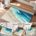 thumbnail image 5 of Teal Gradient Ocean Entryway Rug 2'x3'&nbsp; Non Slip Front Door Mats, Ombre Watercolor Coastal Beach Waves Entrance Rugs Indoor Outdoor Carpet, Washable Floor Mats Small Area Rug for Bedroom Kitchen, 5 of 8