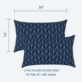 thumbnail image 2 of Outdoor/Indoor Lumbar Pillow Covers ONLY, 12\u201d x 20\u201d Fade-Resistant Patio Lumbar Cushion Cases Decorative Throw Pillowcase Shell for Couch Patio Garden Furniture Use - Herringbone Navy, 2 of 6