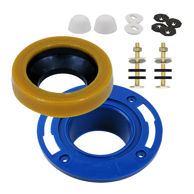 BRIGHTFUFU 1 Juego de brida de inodoro con anillo de cera, junta de inodoro, Kit de instalación de anillo de baño para el hogar