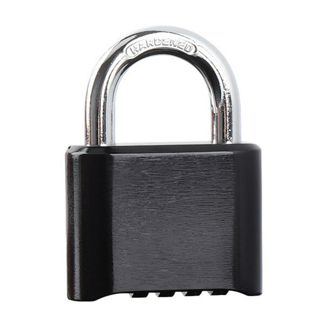 Coded Lock Replacement Waterproof Anti-rust Password Portable Household Door Cabinet Gate Warehouse Padlock Locking Tool Short Black