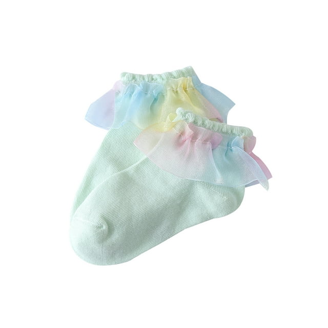 Diconna Girls Ankle Short Socks Lace Frilly Ruffle Socks Cute Socks