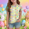 thumbnail image 2 of Staki Rabbit Short Sleeve Tops Easter Shirts for Toddler Girls Bunny T-Shirt Graphic Tees Kids Rabbit Tops Egg Easter Day Gift 1-9Y 10-13Y(Yellow,12-13 Years), 2 of 6
