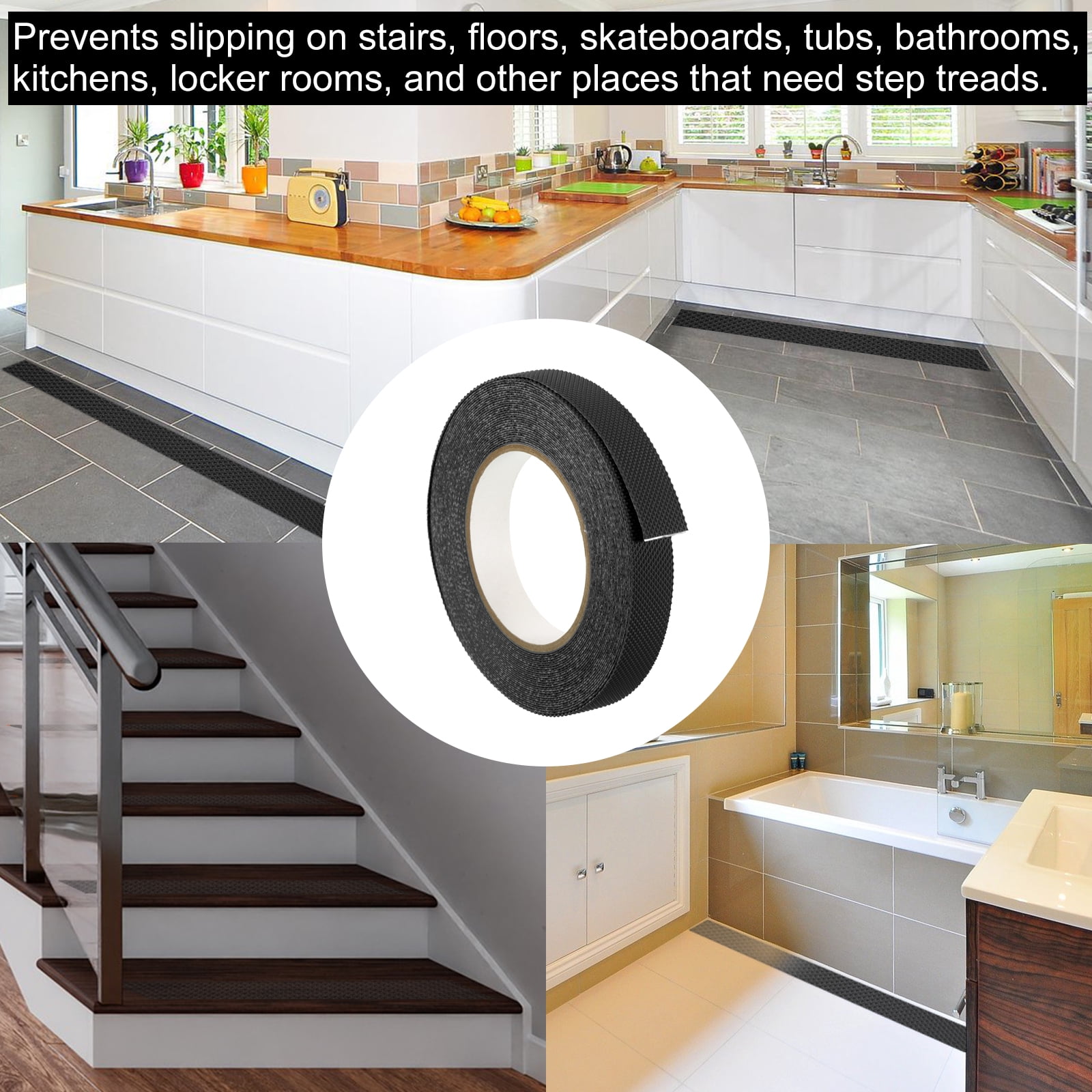 Unique Bargains Anti Slip Grip Tape Traction Tape for Stairs 0.8 in x 32.8 ft