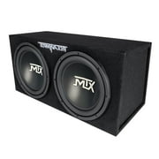 MTX Dual 12-Inch Loaded Subwoofer Enclosure Package with Amplifier and 4-Gauge Wiring kit