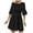 Black womens dresses, variant on Wycnly Womens Dresses Fashion Flared Sleeve Solid Elastic Waist Swing A Line Mini Dresses with Belt Summer Plain Crewneck Elbow-Length Formal Short Dress Green s