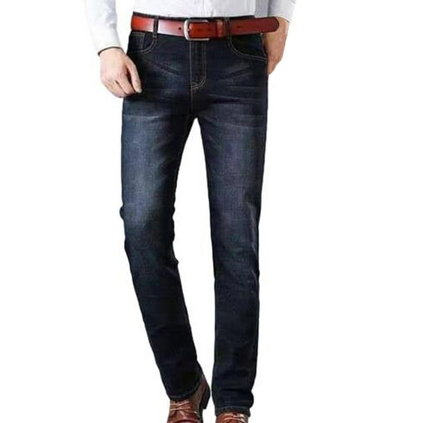 Pantalones vaqueros largos para hombre, de color liso, con bolsillos, modernos, informales, juveniles, versátiles, deportivos, para hombre