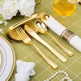 thumbnail image 4 of ZEN 400PCS Pre Rolled Gold Plastic Silverware Sets - Heavy Duty Gold Cutlery - Include 100 Pack Wrapped Disposable Utensils with Napkins for Parties, Dinners & Weddings, 4 of 9