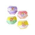 thumbnail image 3 of Hansber 4 Pieces Baby Girls Cartoon Print Bloomers Underwear Newborn Cotton Breathable Ruffle Briefs Yellow&Pink&Purple 110, 3 of 4