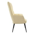 thumbnail image 3 of Cream White Relaxing Chair, Modern Armchair with Foam Padding & Steel Frame, 24x27.6x38", Living Room Accent Chair, Comfortable Upholstery, 3 of 8
