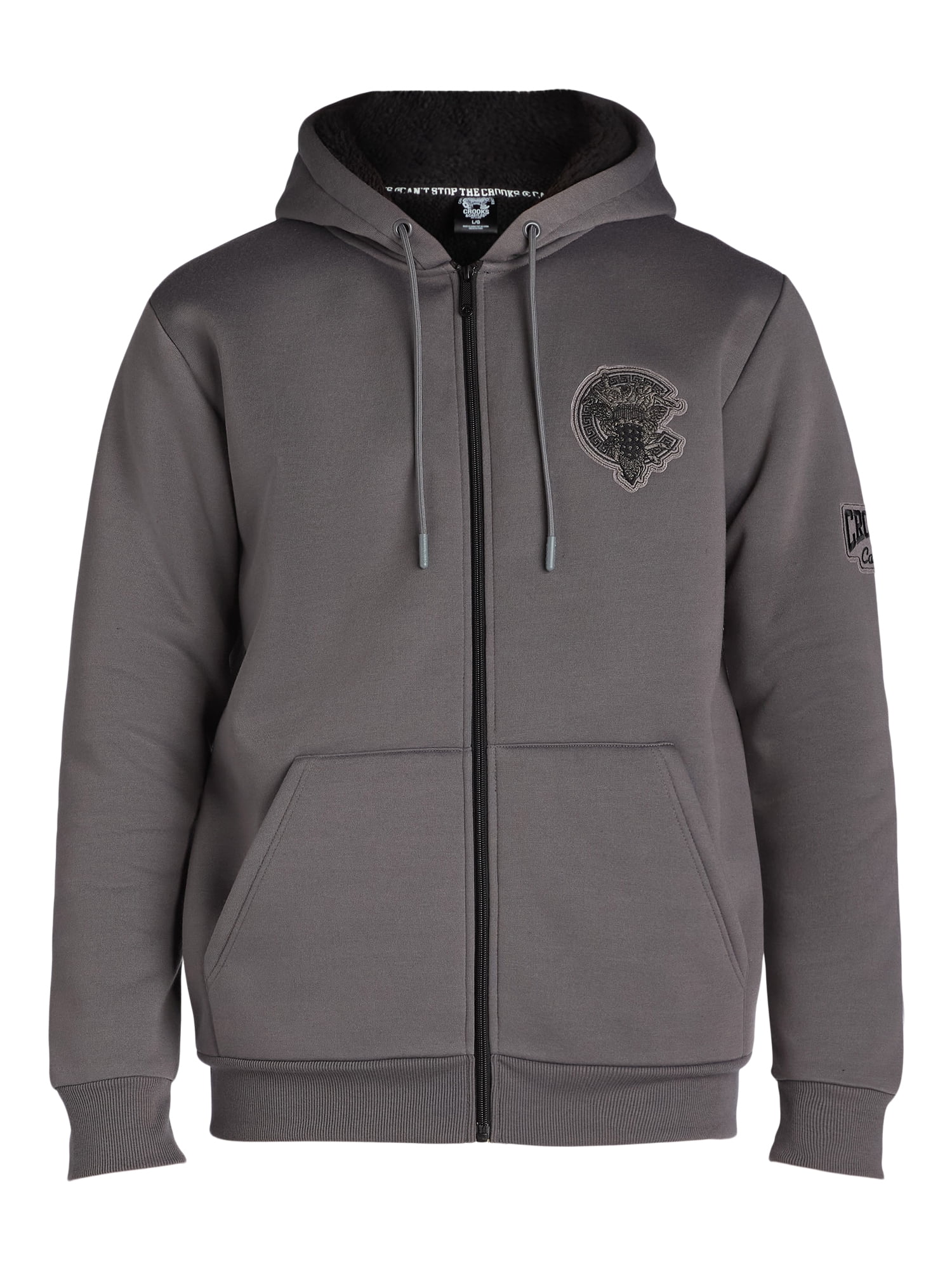 Crooks & Castles Men's Graphic Faux Shearling Zip Hoodie, Sizes XS-3XL