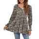 thumbnail image 5 of Túnica de manga larga con estampado de cuello en V y manga larga para mujer, informal, sexy, a la moda Pompotops FGAJ3512, 5 of 7