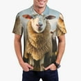 thumbnail image 5 of Yiaed Cute Prairie Sheep HerdPrint Men's Short Sleeve Polo Shirt,Golf Polo for Men Three-Button Golf Shirt Athletic Casual Collared T-Shirt- Small, 5 of 7
