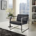 thumbnail image 4 of Hawthorne Collections Chaise d'Appoint Moderne en Acier Inoxydable et Vinyle Noir, 4 of 4