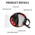 thumbnail image 4 of Rose 2Pcs PU Leather Round Luggage Tags with Privacy Cover and Name ID Tag for Suitcase, Handbags, Backpacks, School Bags, 4 of 6