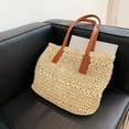 thumbnail image 5 of JUYGO Woven Hollow Shoulder Bags For Women Large Capacity Handmade Beach Bag Travel Holiday Totes Bag Shopping Portable Handbag bOlsa, 5 of 6