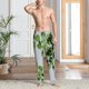 thumbnail image 2 of Balery Watercolor Green Leaves Pantalones de pijama para hombre, pijama ultraligero, pantalón de descanso-XX-Large, 2 of 6