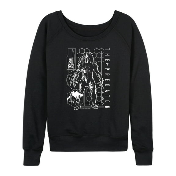 The Predator - Digital Alien Diagram - Women's French Terry Long Sleeve Shirt