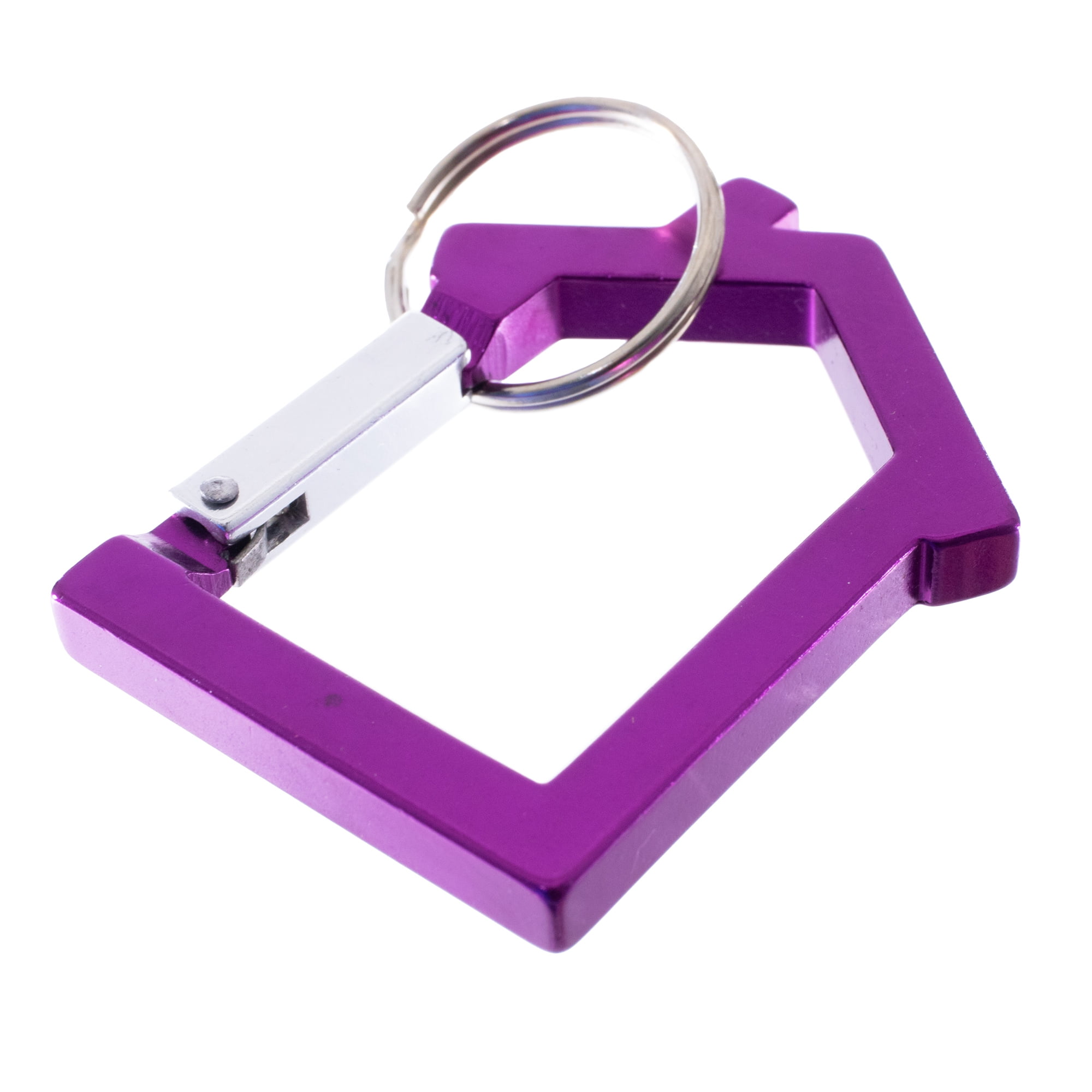 West Coast Paracord House Shaped Carabiner with Split Key Ring - Colored Aluminum - Multiple Pack Sizes and Colors to Choose From
