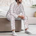 thumbnail image 7 of Salouo Cute Rabbit Print Button-Front Long Sleeve Pajama Set for Men, Soft 2Pjs Men's Long Sleeve Sleepwear-X-Large, 7 of 7