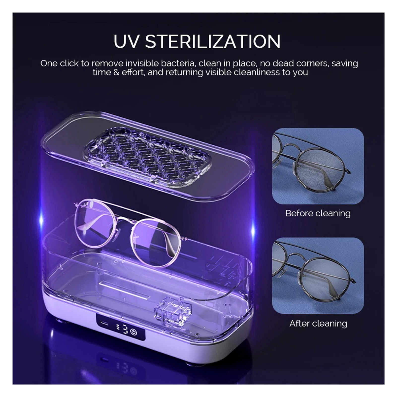 Ultrasonic Glasses Cleaning Ultrasound Jewelry Cleaner Machine High Frequency Ultrasonic Cleaning Bath For Jewelry Makeup Brush