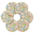 thumbnail image 2 of Haosy Set of 6 Drink Woven Coaster with Holder Heat Resistant Non-Slip Bar Coasters 4 Inches Cartoon Flower Rainbow, 2 of 7
