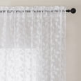 thumbnail image 6 of MKHILL 42X84 White Leaf Pattern Semi Sheer Curtains 2 Panels Set, 84 Inch Long Light Filtering Privacy Drapes for Bedroom Living Room, Rod Pocket Voile Window Panels, Each 42"W x 84"L, 6 of 9
