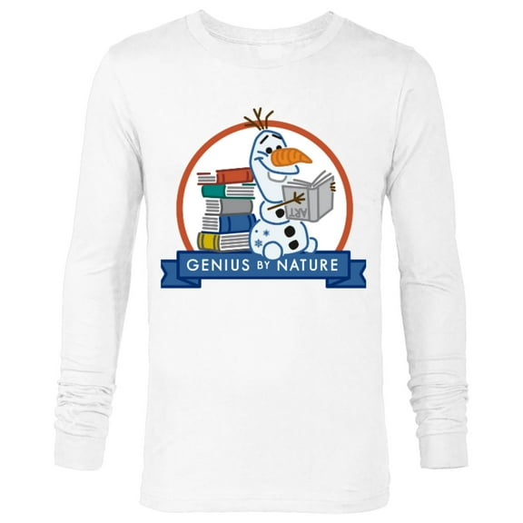 Disney Frozen 2 Olaf and Books Genius By Nature - Long Sleeve T-Shirt for Men - Customized-White