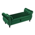 thumbnail image 3 of Christopher Knight Home Luxurious Velvet Rectangular Storage Ottoman Bench with Pillow, Emerald, 3 of 11