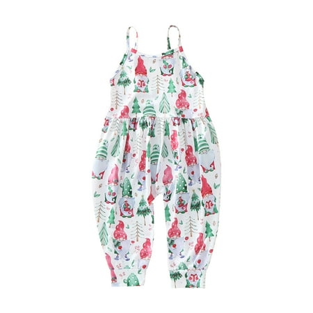 

Jumper Suit for Girls Baby Girl First Birthday Outfit Romper Outfits Jumpsuit Christmas Kids Toddler Strap Santa Baby Girls Girls Romper&Jumpsuit Big Girls off The Shoulder Romper