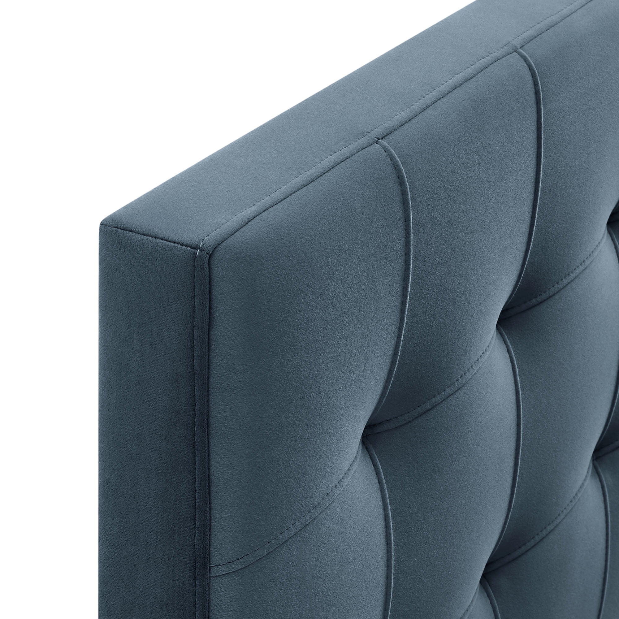 Lily Stain-Resistant Performance Velvet Twin Size Headboard in Cadet Blue