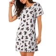 thumbnail image 2 of Vsdgher Motif Chien Caniche Chemise de Nuit à Manches Courtes Col Rond Mignonne Robe de Nuit Confortable, 2 of 6