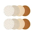 thumbnail image 1 of Binwennn Ensemble de Tapis Ronds pour Assiette Table Basse 8 Pcs Absorbant Boisson Style Boho Ensembles Table en Bois Colorée Salon, 1 of 8