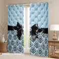 thumbnail image 2 of Manfei Retro Damask Baroque Blackout Curtains,Black Dreamy Bowknot Window Curtains Pack of 2 (38x45 Each), 2 of 6
